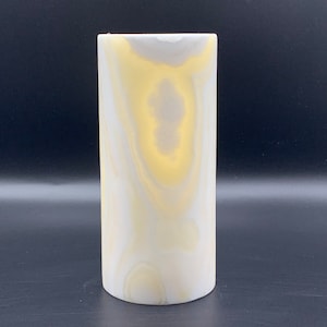 Alabaster candle holder - Cylinder Shape - Natural Stone - Tealight Candle Holder - Handmade - Egyptian Alabaster