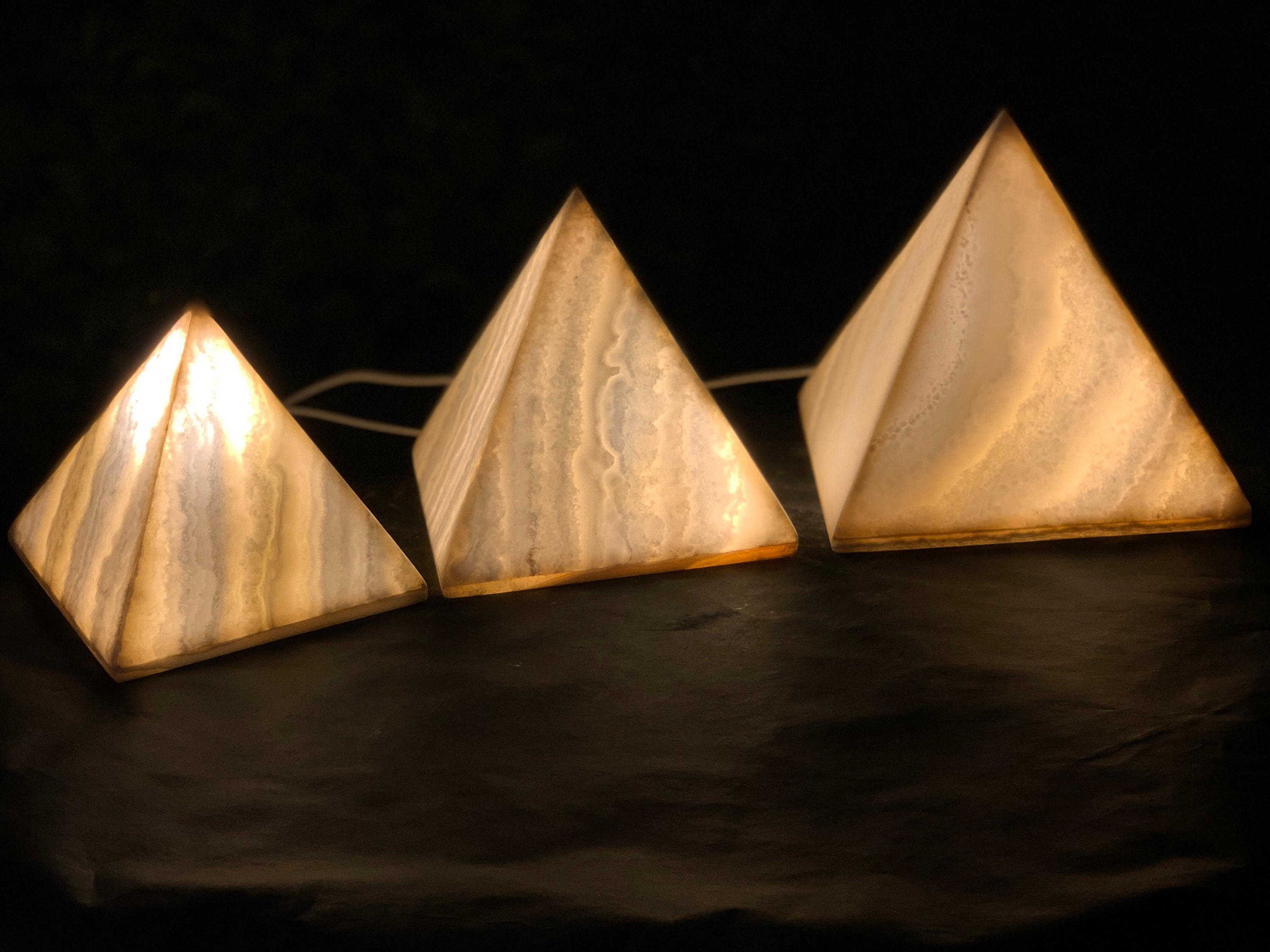 Alabaster pyramid pyramid lamp unique piece of art Etsy
