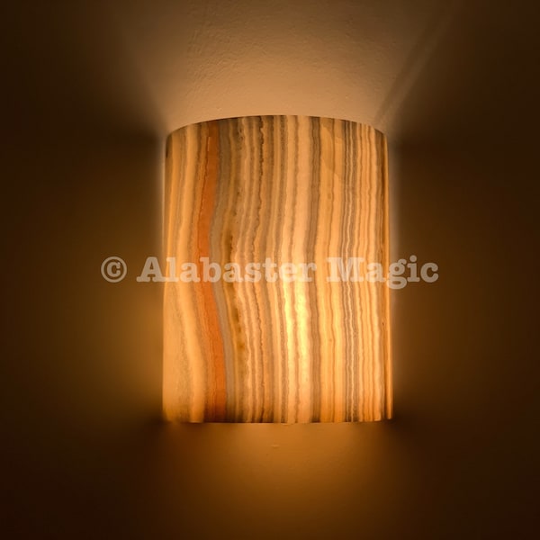 Albast Shade - wandkandelaar - Handgemaakt - Egyptisch Albast - wandlamp