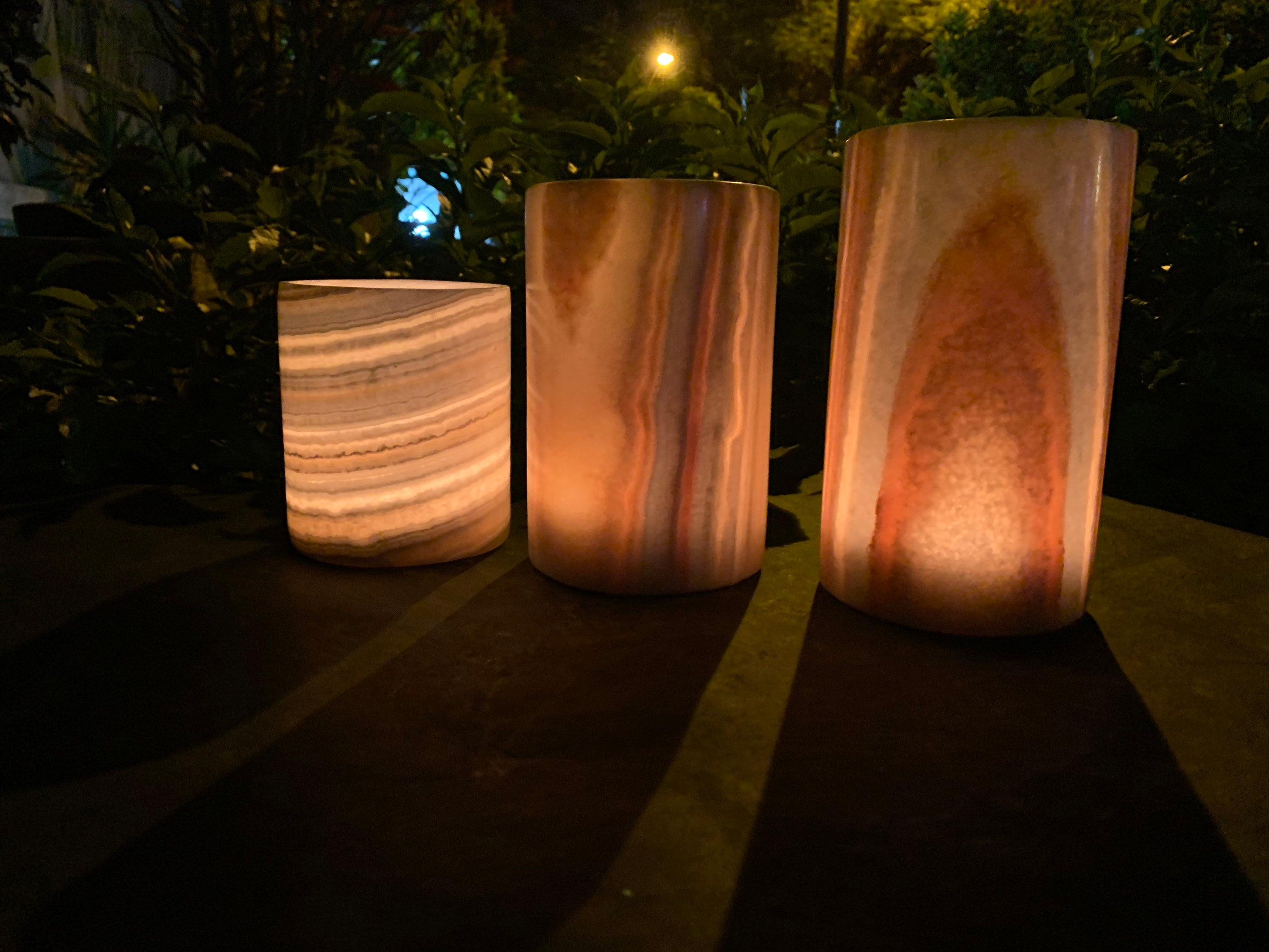 Alabaster candle holder Cylinder Shape Natural Stone Etsy