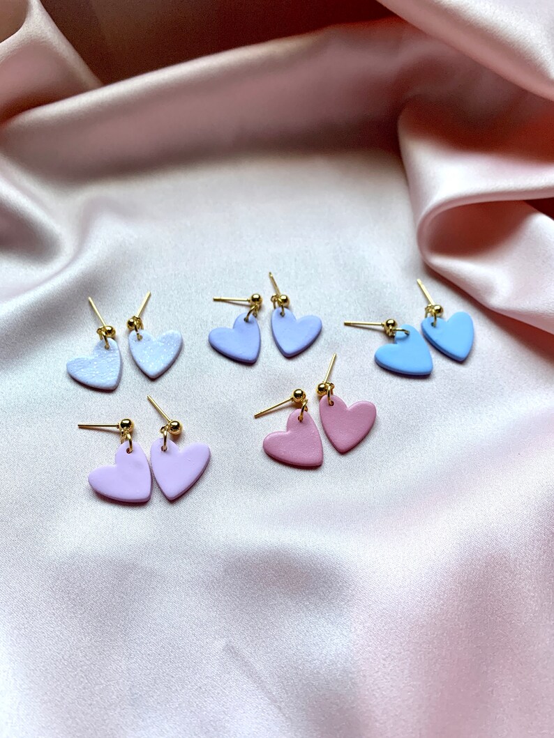 Valentine/'s Earrings Handcrafted Polymer Clay Earrings Heart Earrings Sweethearts Earrings Minimalist Gifts for Her