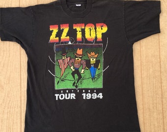 Vintage 90s ZZ Top Antenna Tour Shirt - Sz XL - Concert Tee