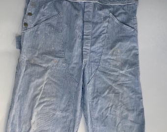 1940/50’s Osh Kosh hickory  denim vintage work bib overalls size 44