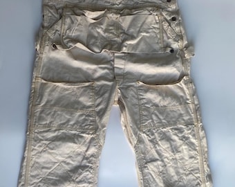 1940’s  Penney’s Pay Day white denim vintage work bib overalls size 40