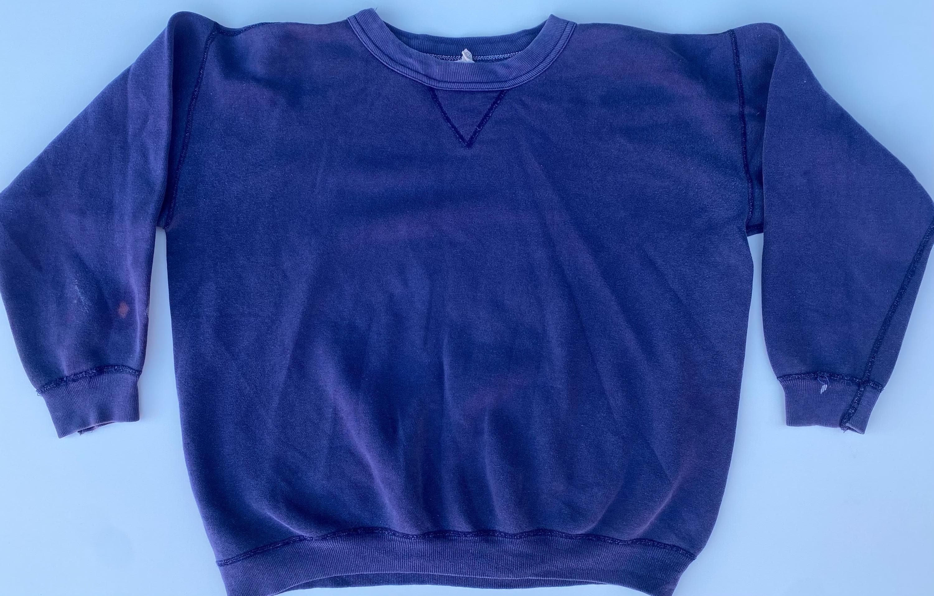 希少 50s~ USA製 Vintage Blank Sweat Shirt 1950's Authentic Vintage “V” Front Blank Plain Sweatshirt