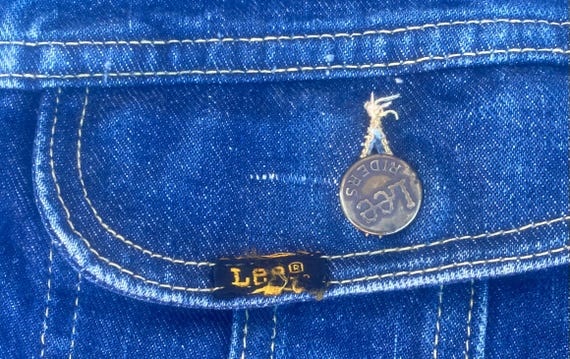 Lee sanforized 101-J 1950's unión made Indigo den… - image 4