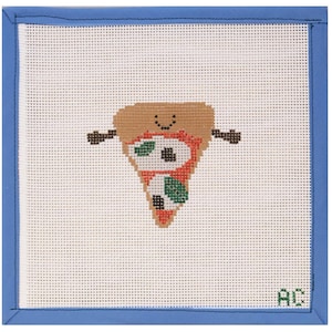 Pizza Needlepoint Canvas | Hand Painted Needlepoint Canvas