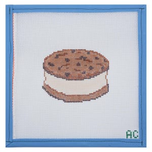 Ice Cream Sandwich Needlepoint Canvas | Hand Painted Needlepoint Canvas