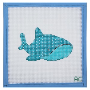Whale Shark Needlepoint Canvas | Hand Painted Needlepoint Canvas