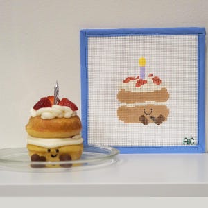 Birthday Cake Needlepoint Canvas | Hand Painted Needlepoint Canvas