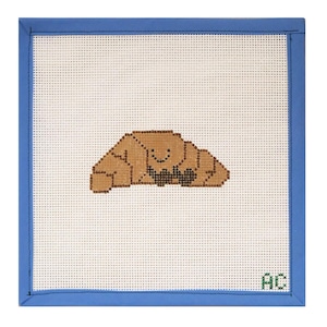 Croissant Needlepoint Canvas | Hand Painted Needlepoint Canvas