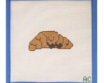 Croissant Hand-Painted Needlepoint Canvas | Zweigart Mono Deluxe