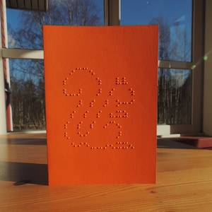 Carte de vœux en braille, écureuil, dites-le avec des points
