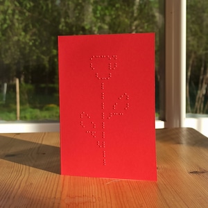 Carte de vœux en braille personnalisable, rose, amour, fleur, dites-le avec des points
