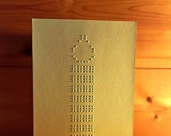 Carte en braille avec message personnalisé et image en relief d'une élégante bougie