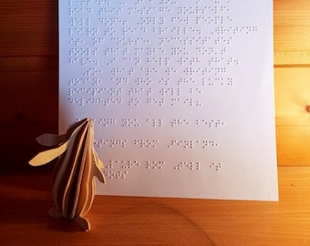 Custom Braille Embossed Letter: Tactile Personalized Message