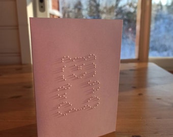 Carte de voeux en braille : ours en peluche souriant, carte tactile pour malvoyants