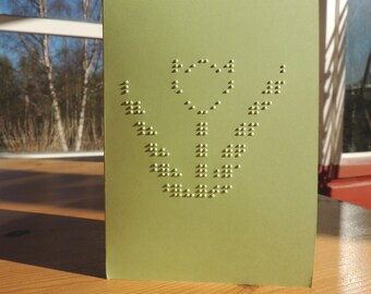 Carte de vœux en braille, tulipe, fleur, carte tactile, message personnalisé, dites-le avec des points