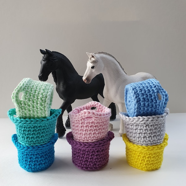 Bucket For Schleich Horse| Selection of fun colours| Crochet| Handmade from 100% Cotton| Horses are not included