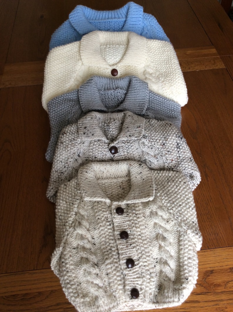 Hand Knitted Aran Jumpers and Cardigans for Kids Etsy