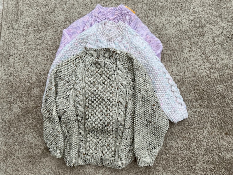 Hand Knitted Aran Jumpers and Cardigans for Kids Etsy