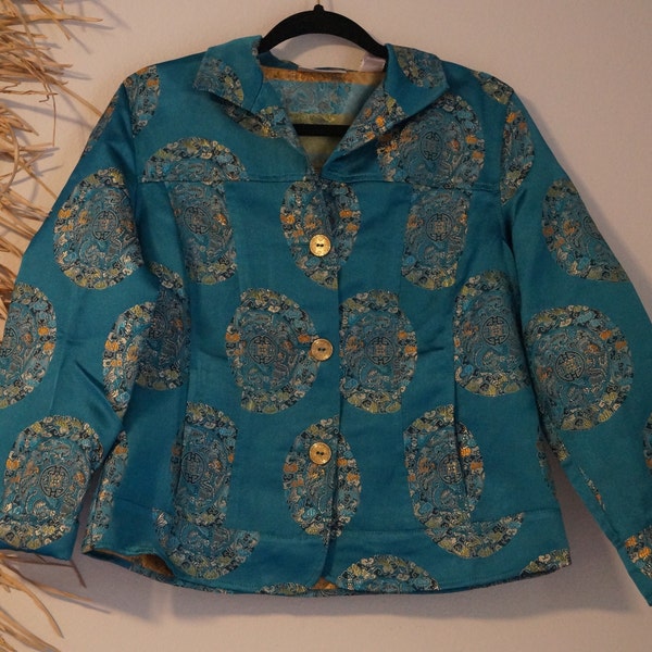 Blue Brocade Jacket - Etsy