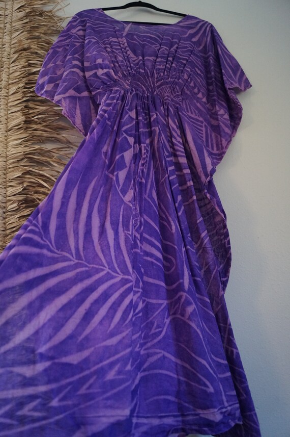 Vintage Lightweight Purple Kaftan Coverup Size Me… - image 8