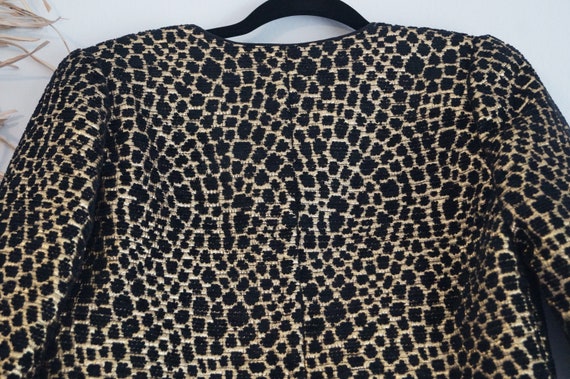 Vintage Gold Lamé and Black Velvet Blazer Jacket … - image 8