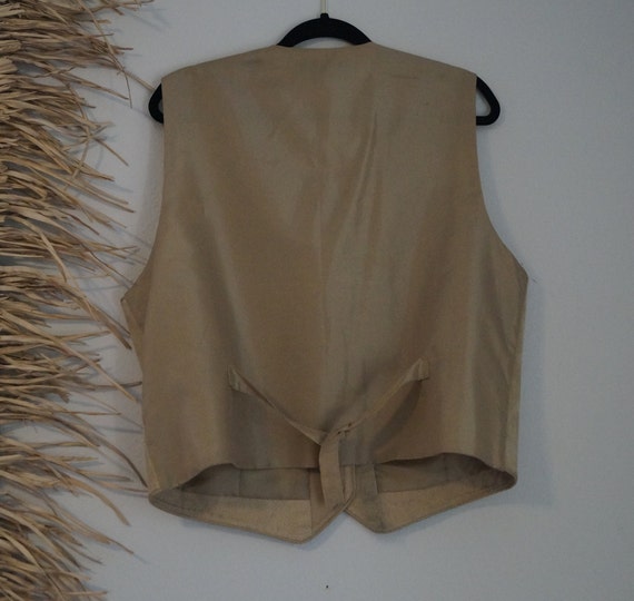 Vintage 1980s Tan Suede Vest Size Large - image 6