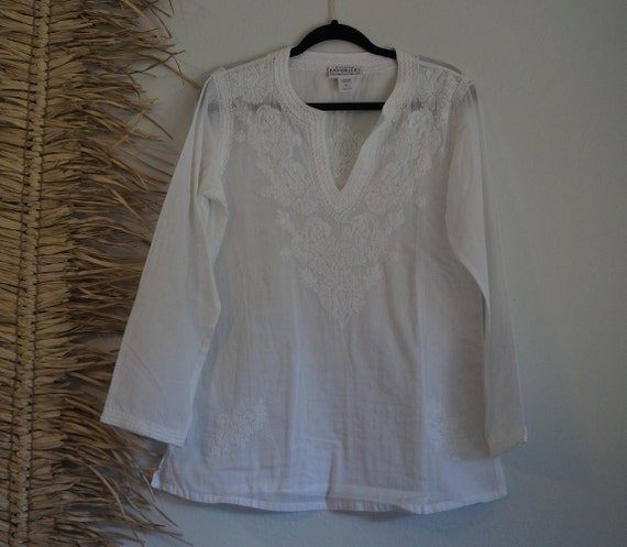 Embroidered Indian Summer Tunic Size Small - image 2