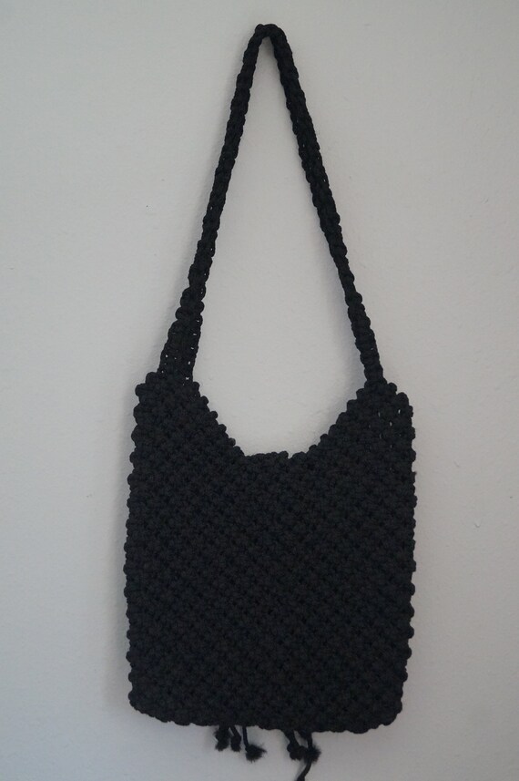 1970s Handmade Beaded Macrame Purse - image 5