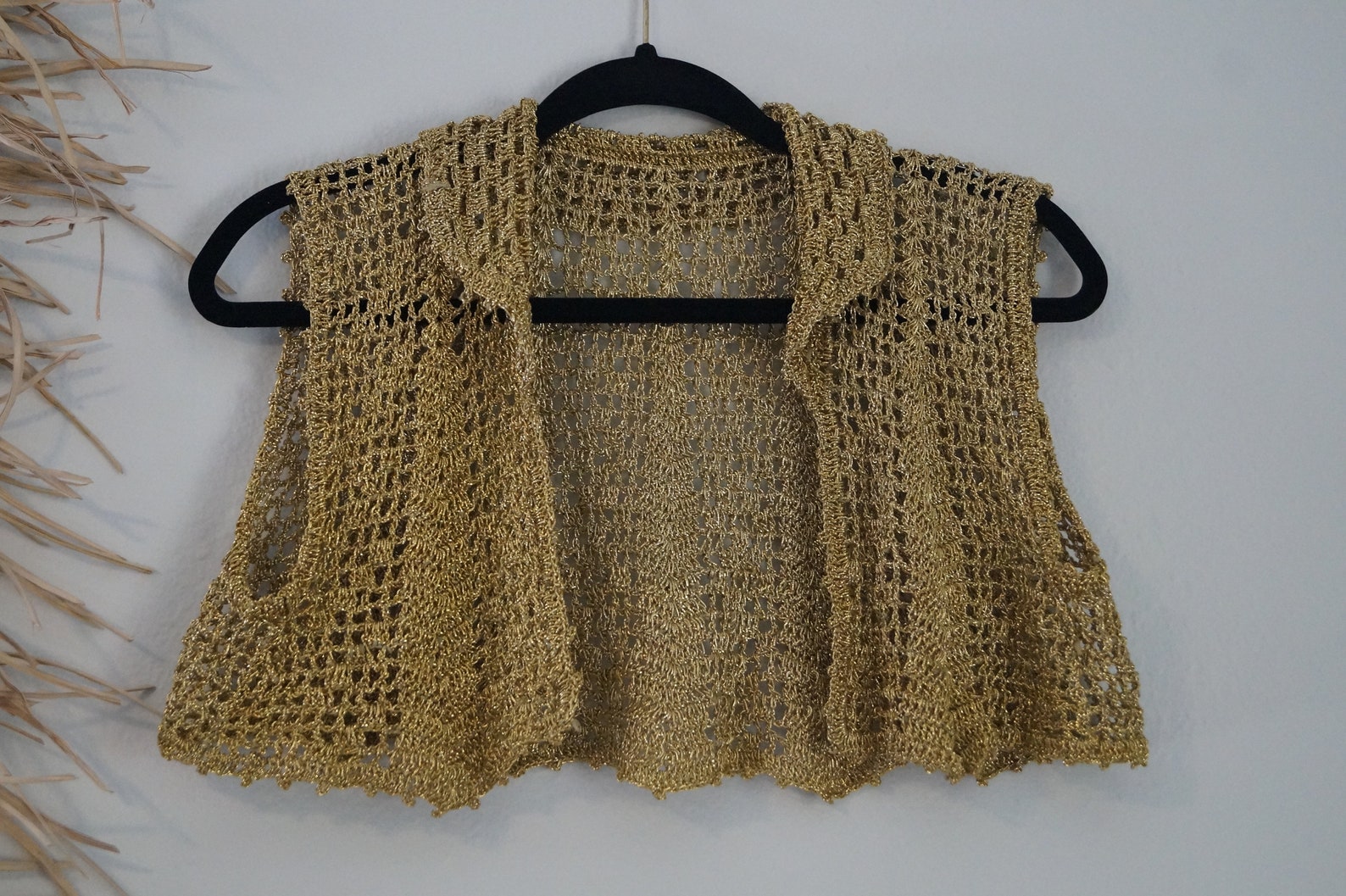 Vintage 1960s Crochet Gold Cropped Vest Size Small - Etsy