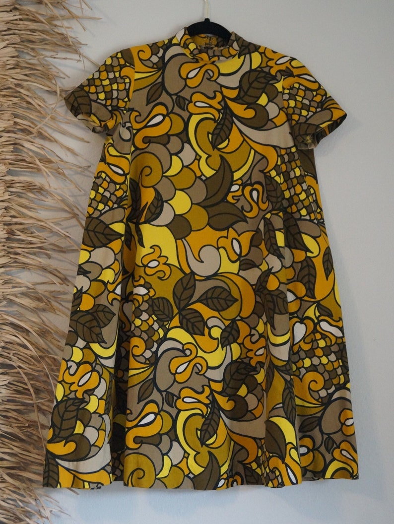 1960s popular Mod Trapeze Hippie Dress Size Small / XS