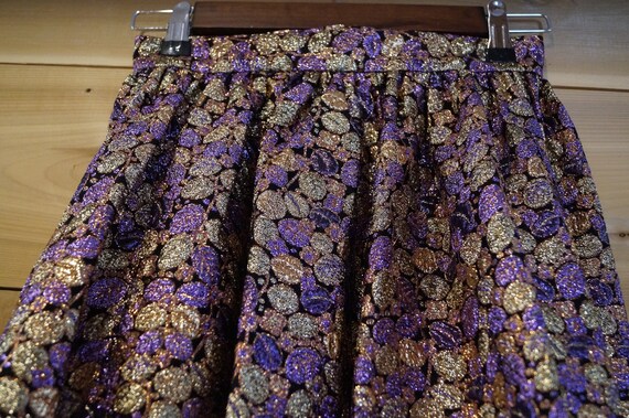 Long Metallic 1970s Floor Length Skirt, Seventies