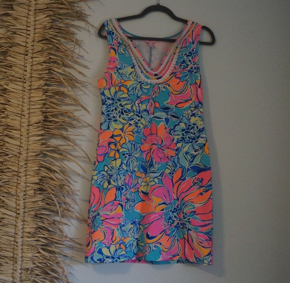 1960s Style Lilly Pulitzer Fitted Stretch Floral Dres… - Gem