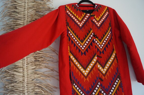 Vintage Embroidered Guatemalan Jacket / Coat Size… - image 5