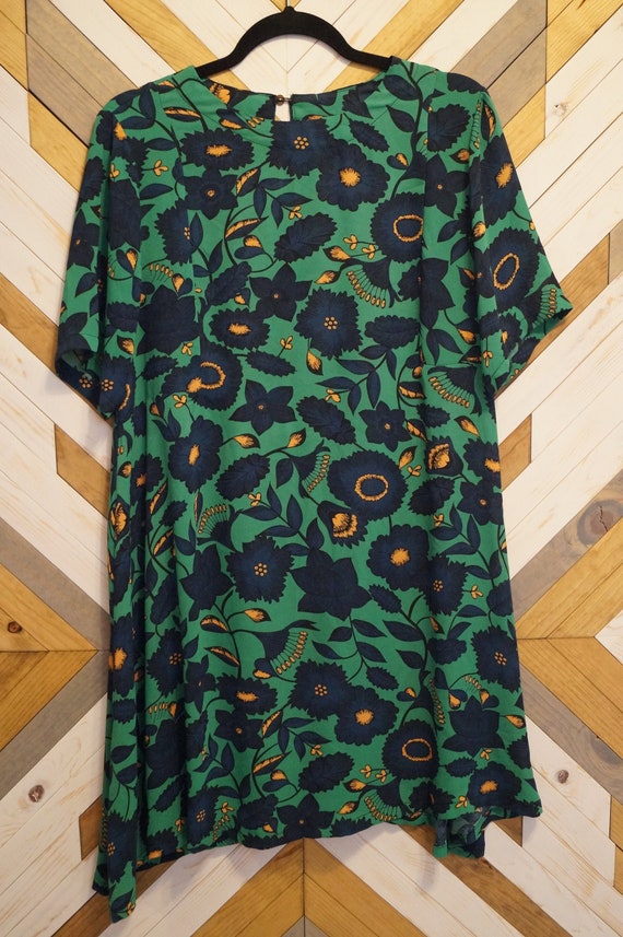 Green African Print Dress, Dutch Wax Print Dress S