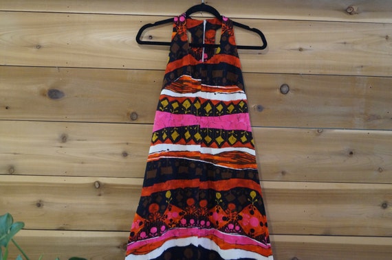 1960s Psychedelic Handmade Barkcloth Vintage Halte