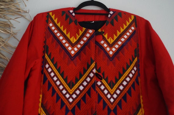 Vintage Embroidered Guatemalan Jacket / Coat Size… - image 2