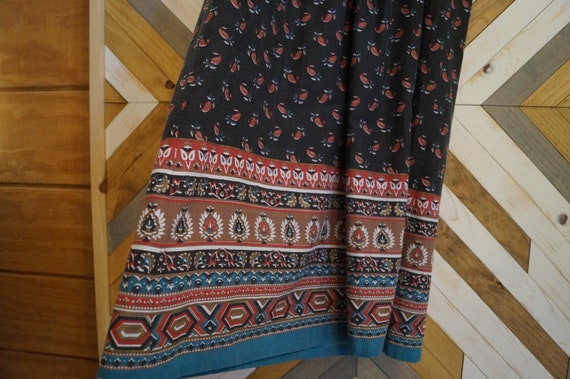 1970s Indian Tribal Print Paisley Sleeveless Dres… - image 5