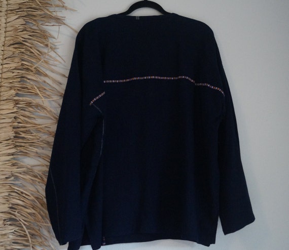 Mexican Indigo Pullover Huipil Blouse Size Large … - image 4