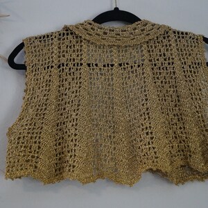 Vintage 1960s Crochet Gold Cropped Vest Size Small - Etsy