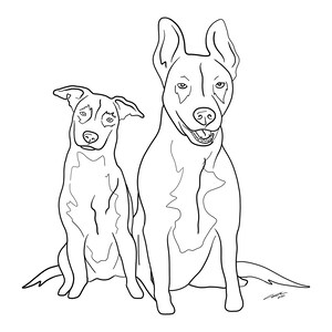 DIGITAL Custom Dog / Cat Line Art