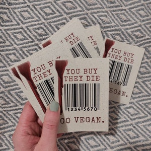 Vegan werden. Graspapier Sticker