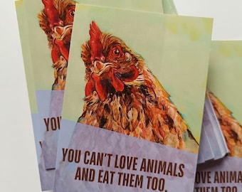 Hen. Vegan sticker