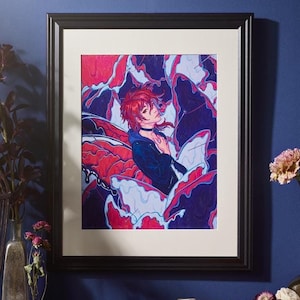 Nakahara Chuuya BSD Art Print | Butterfly Menagerie | BSD Poster | Chuuya Print | Anime Art