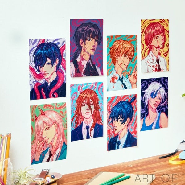 CSM Anime Prints | Aki, Angel, Quanxi, Yoshida, Makima, Denji, Power, Asa, Miri Print | Anime Poster