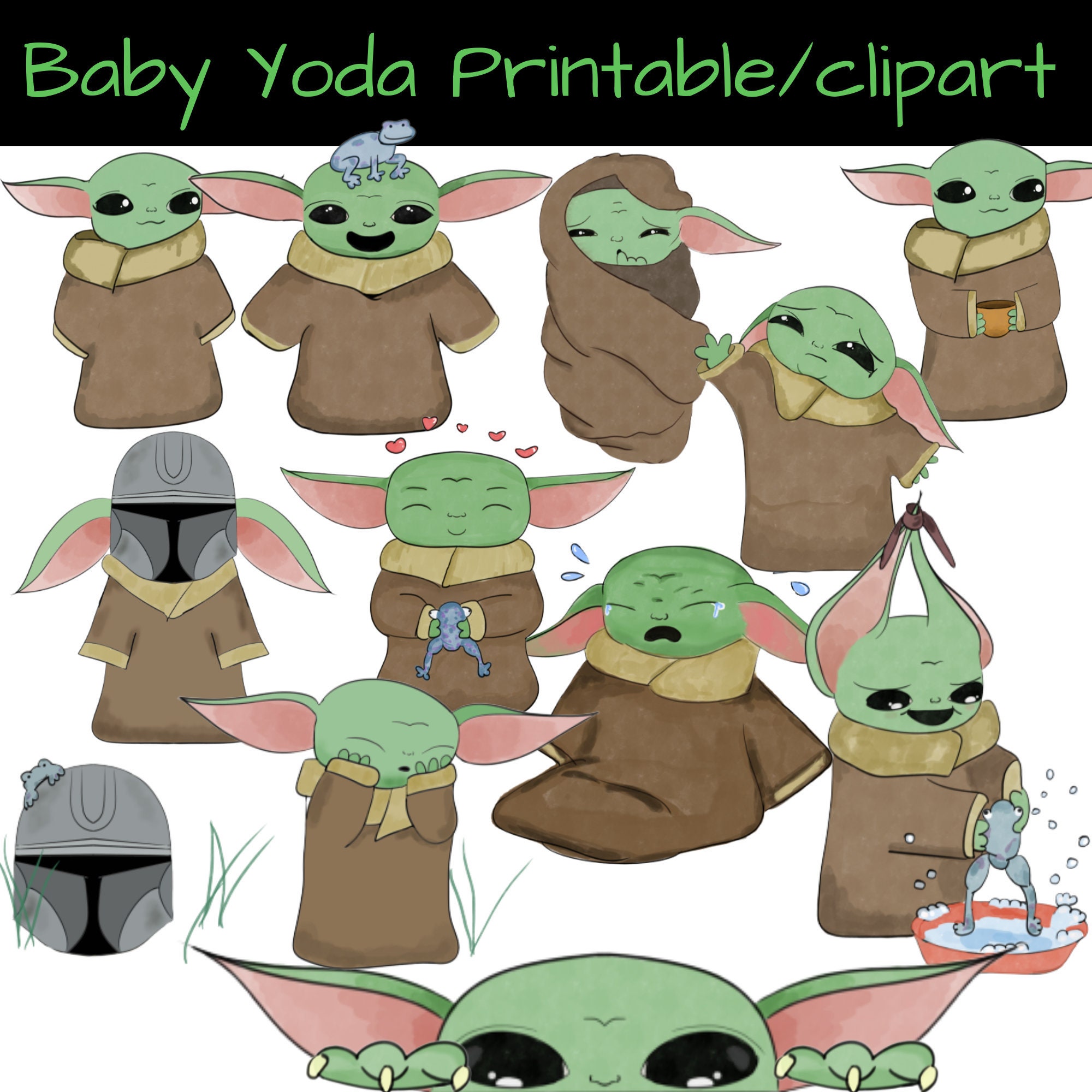 Baby Yoda Clipart Printable The Mandarolian Instant Png Etsy Uk
