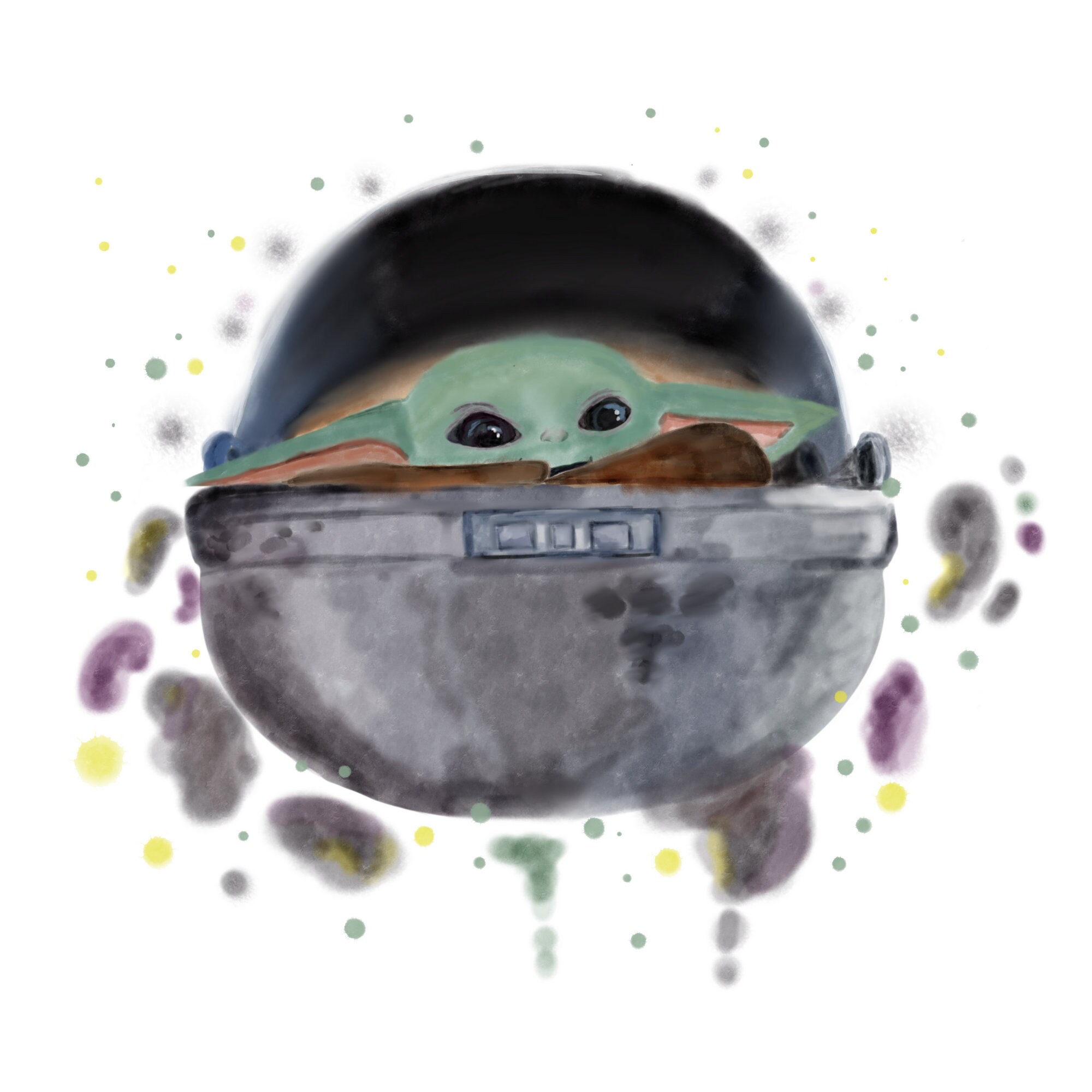Baby Yoda Watercolor Printable Art And Clip Art Starwars Etsy