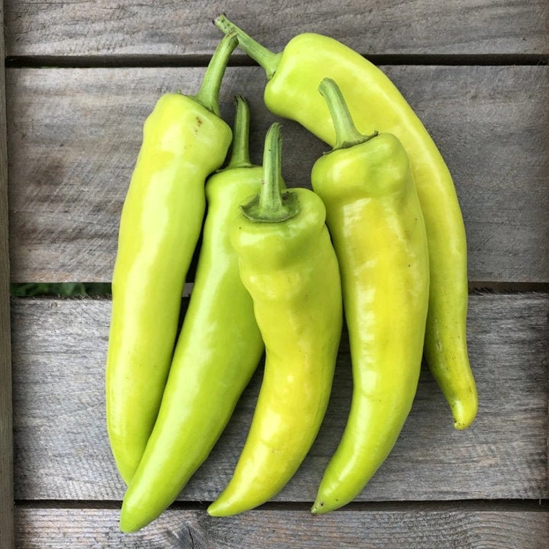 Hungarian Hot Wax Pepper Seeds 15000 Scoville Guero Yellow Etsy